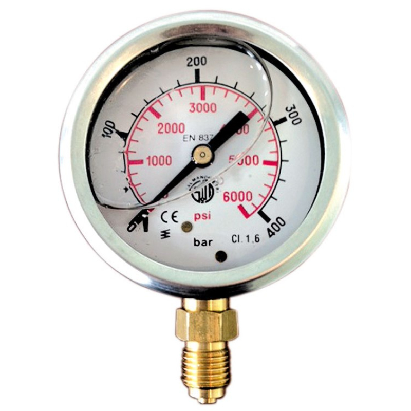 Manometer  63 Ø RVS kast 1/4 onder